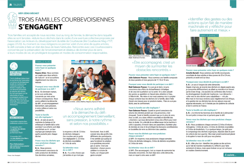 TROIS FAMILLES COURBEVOISIENNES S’ENGAGENT